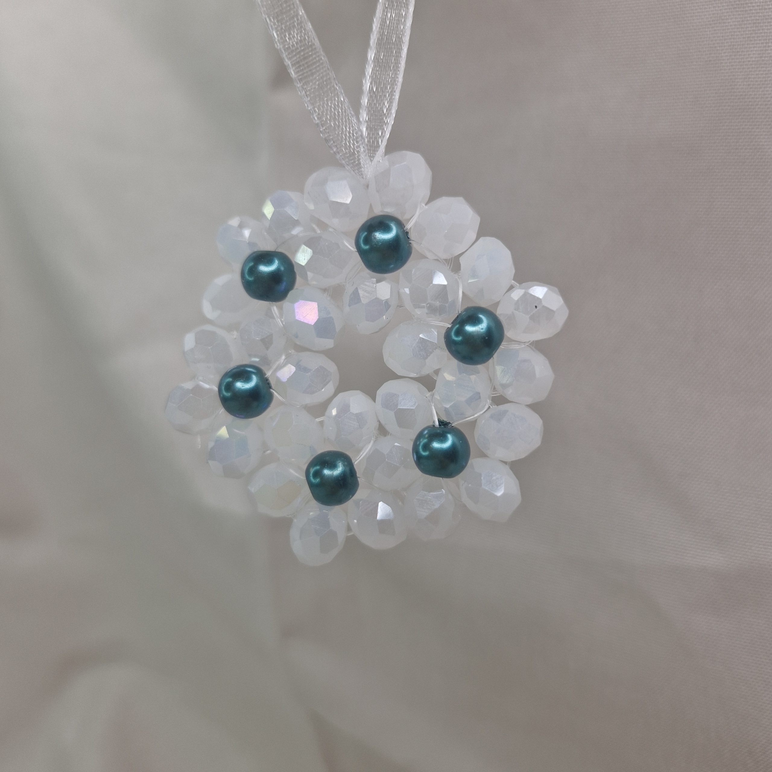 Frosted White and Teal