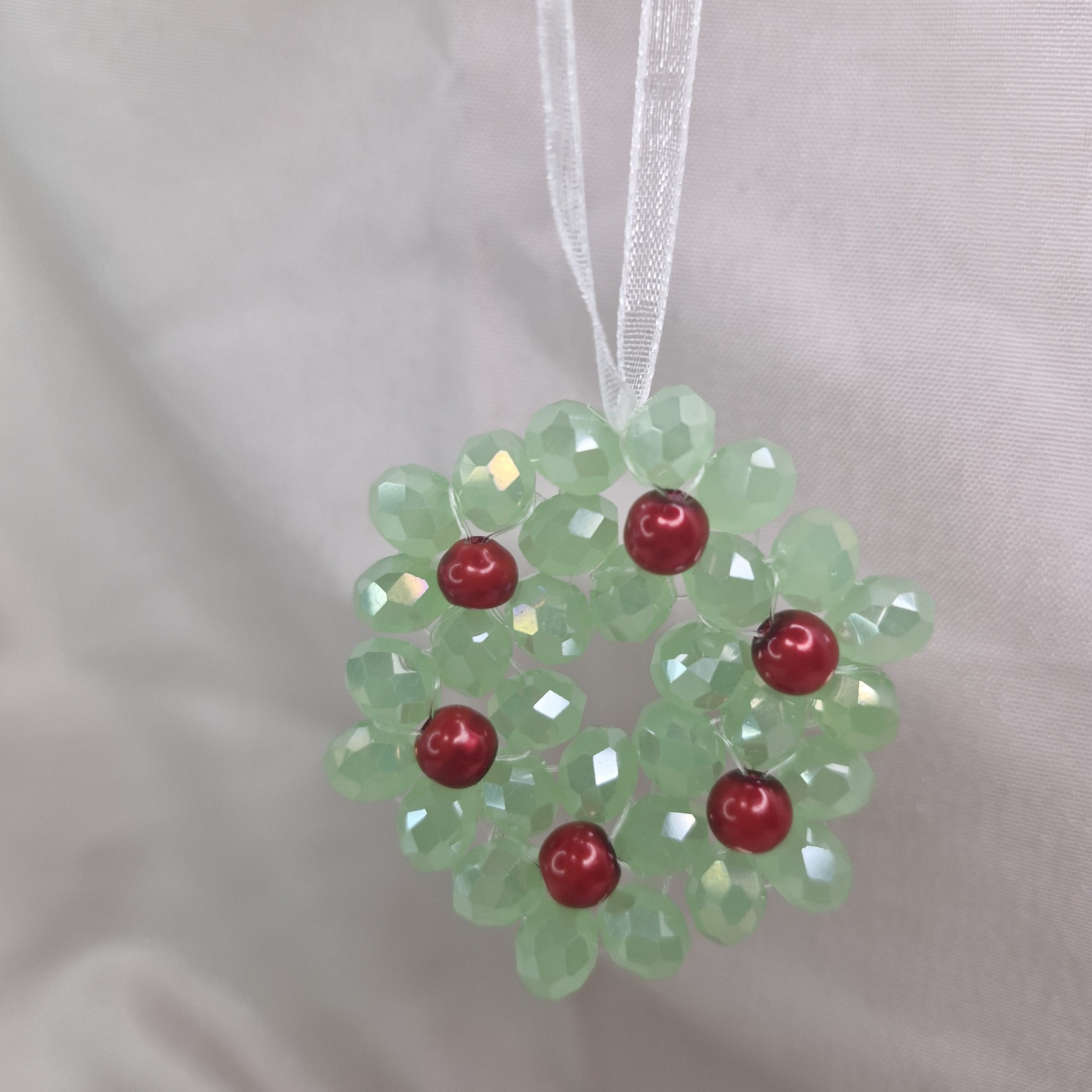 Frosted Light Green and Holly Red