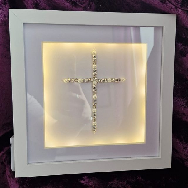 Cross Light Shadow Box | Handmade Spiritual Wall Art