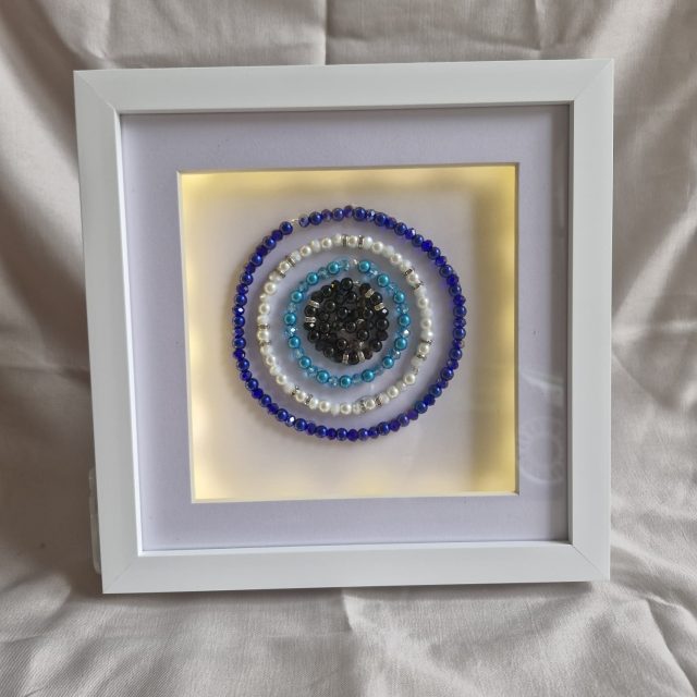 Evil Eye (Nazaar) Light Shadow Box | Handmade Spiritual Wall Art