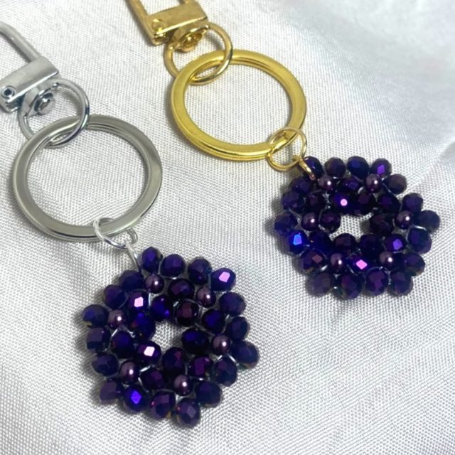 Beaded NICU Wreath Keyring | Handmade